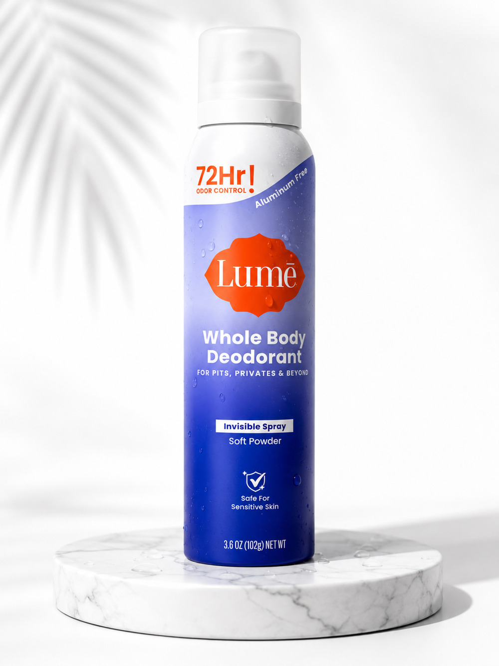 Lume Body Deodorant Spray Soft Powder 3.6 Oz 72Hr Odor Control